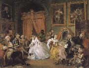William Hogarth Countess painting fashionable group to get up early marriage painting